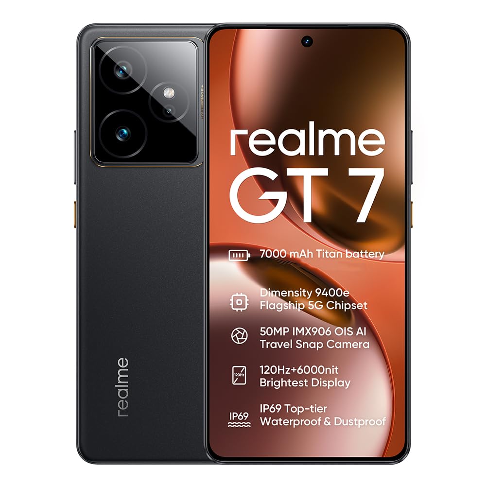 realme GT 7 5G Mobile Phone, 7000 mAh Battery, Dimensity 9400e